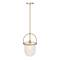 Hello Honey® Beatrice Gold & White Mid-Century Modern Handmade Marbleized Glass & Metal Ceiling Light